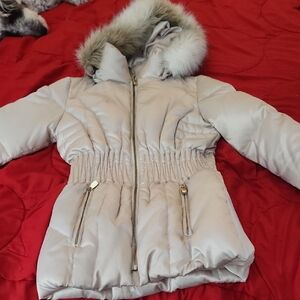 Laundry By Shelli Segal Cream Jacket with Silver Zipper